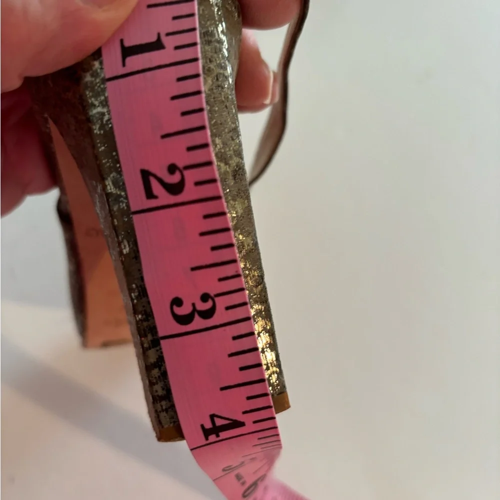 KATE SPADE Gold Metallic Sling Back Block Heels 8
